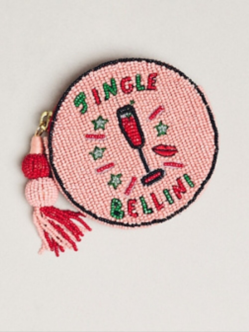 Anthropologie X Nephthys Jingle Bellini Beaded Coin Purse • Pink Multi •